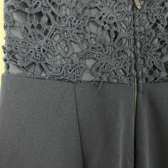 Lulu’s Navy Blue Leandra Maxi Crochet Side Slit Formal Dress size Small - Picture 13 of 13